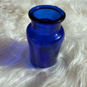 3" Medicine Bottle, Transparent Cobalt Blue, Vintage Apothecary Jar. #52